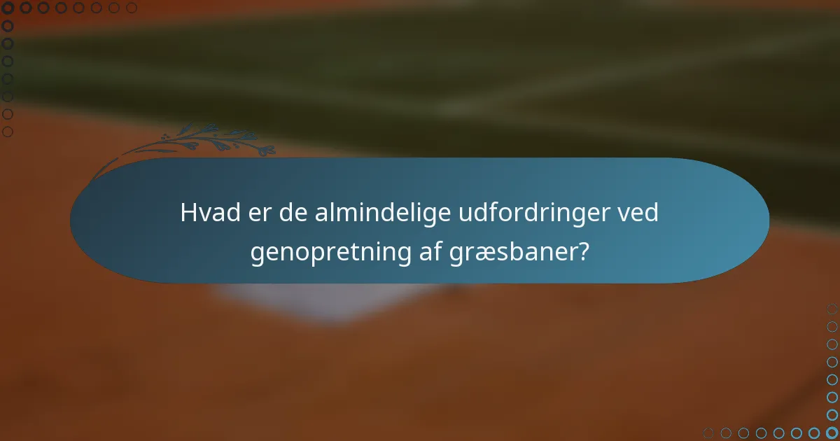Hvad er de almindelige udfordringer ved genopretning af græsbaner?