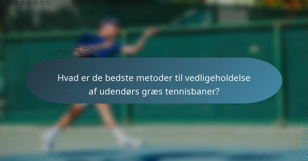 Hvad er de bedste metoder til vedligeholdelse af udendørs græs tennisbaner?