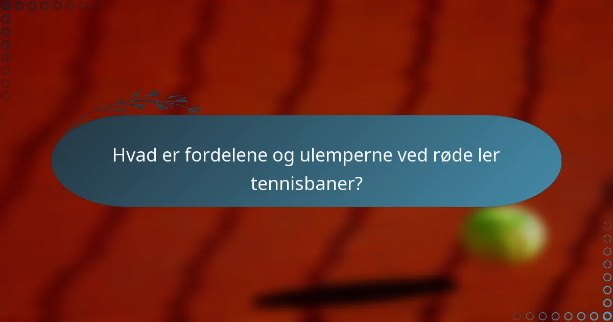 Hvad er fordelene og ulemperne ved røde ler tennisbaner?